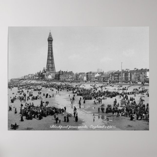 Blackpool Tower & promenade, England c 1905 Poster (Front)