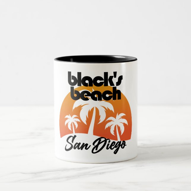 Black's Beach,San Diego Two-Tone Coffee Mug (Center)