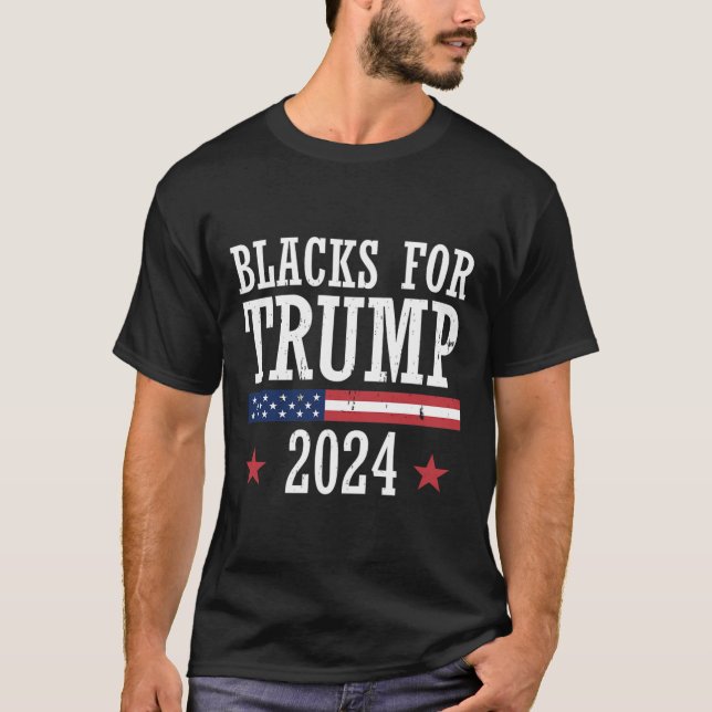 Blacks For Trump 2024 Presidential Election Republ T-Shirt (Front)