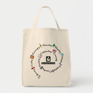 Blacksburg New School Colour Spiral grocery tote Bag