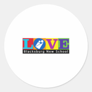 Blacksburg New School Merch Adult Slim Cut  Classic Round Sticker