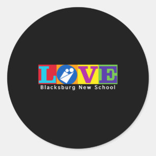 Blacksburg New School Merch Adult Slim Cut Classic Round Sticker