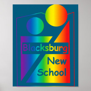 Blacksburg New School Retro Design _1 Poster
