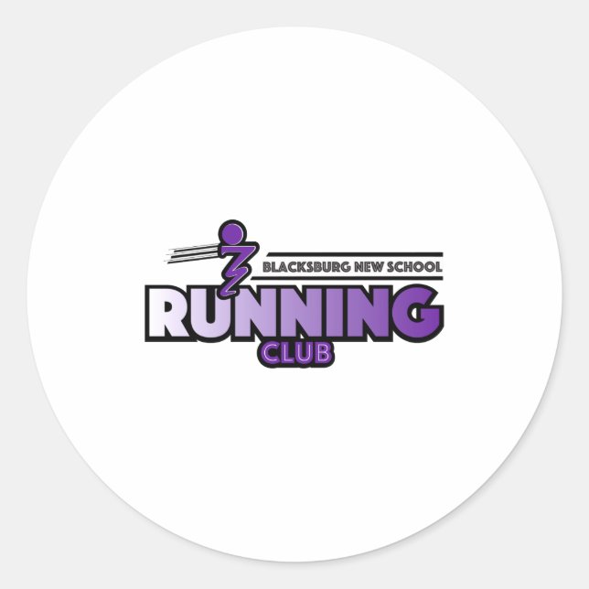 Blacksburg New School Running Club  Classic Round Sticker (Front)
