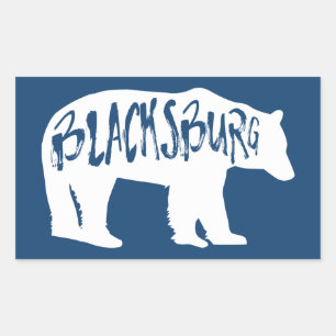 Blacksburg Virginia Bear Rectangular Sticker