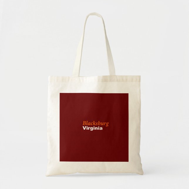 Blacksburg, Virginia Budget Tote Bag (Front)