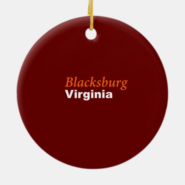 Blacksburg, Virginia Ornament (Back)