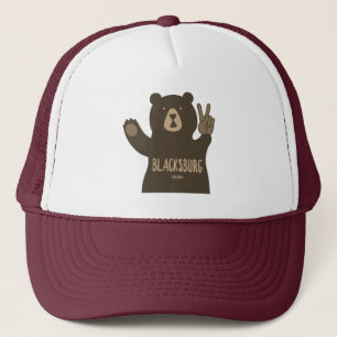 Blacksburg Virginia Peace Bear Trucker Hat