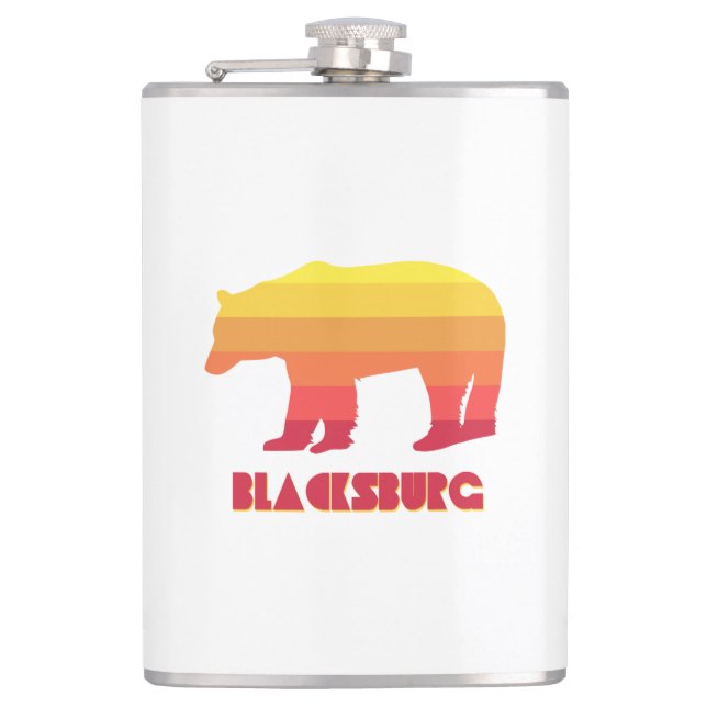 Blacksburg Virginia Rainbow Bear Hip Flask (Front)