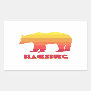Blacksburg Virginia Rainbow Bear Rectangular Sticker