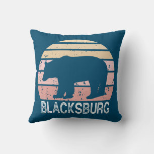 Blacksburg Virginia Retro Bear Cushion