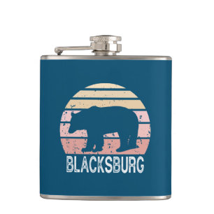 Blacksburg Virginia Retro Bear Hip Flask
