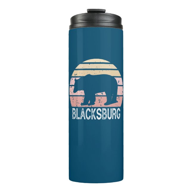 Blacksburg Virginia Retro Bear Thermal Tumbler (Front)