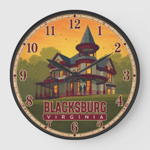 Blacksburg Virginia Victorian Mansion  Large Clock