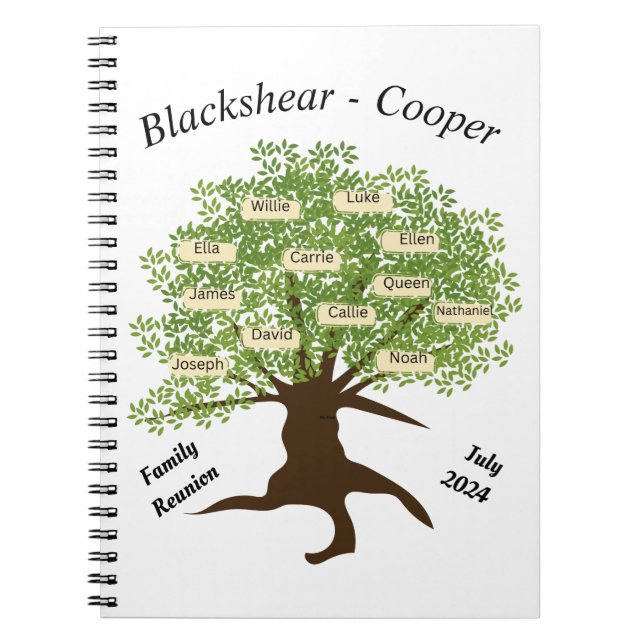 Blackshear - Cooper Family Reunion  Notebook (Front)