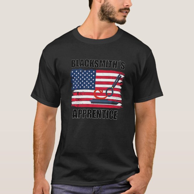 Blacksmith Apprentice Patriotic Us Flag   T-Shirt (Front)