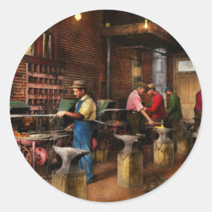 Blacksmith - Blacksmithing school 1899 Classic Round Sticker