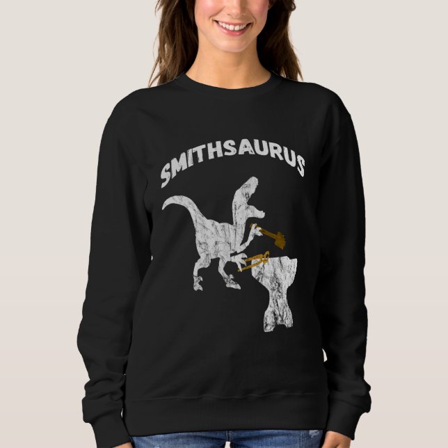 Blacksmith Dinosaurs  Tongs Blacksmithing T Rex Di Sweatshirt (Front)