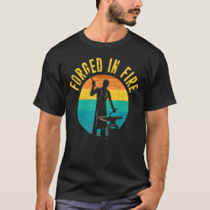 Blacksmith Forged In Fire Retro Vintage Distressed T-Shirt