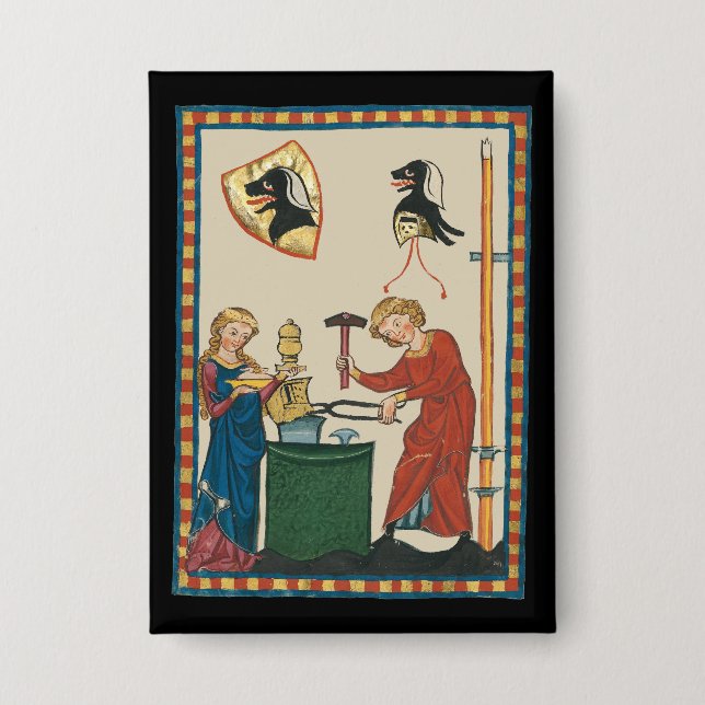 Blacksmith Forging Helmet Mediaeval Art (Front)