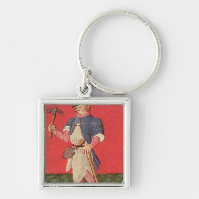 Blacksmith, from 'Le Livre des Echecs Moralises' Key Ring (Front)