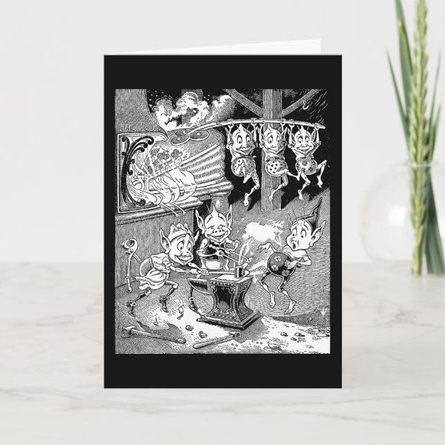 Blacksmith Gnome at the Forge Holiday Card (Front)