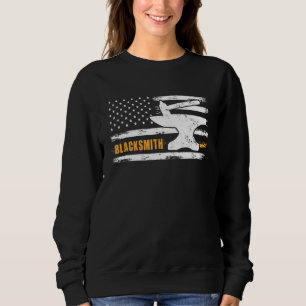 Blacksmith Hammer Anvil Flag Knife Maker Steel Pre Sweatshirt