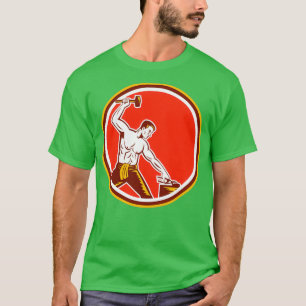 Blacksmith Hammering Pliers Circle Retro T 2 T-Shirt