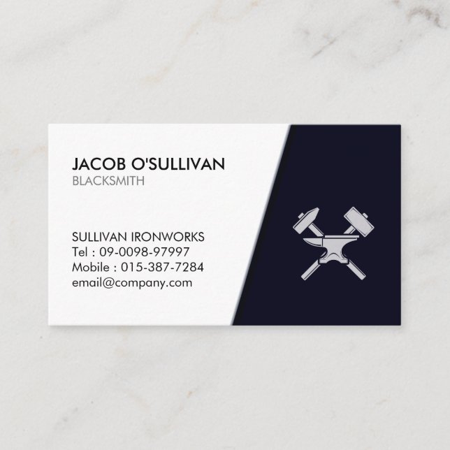 Blacksmith Iron Works Metal  Business Card (Front)