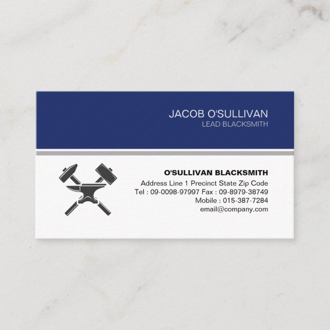 Blacksmith Iron Works Metal  Business Card (Front)