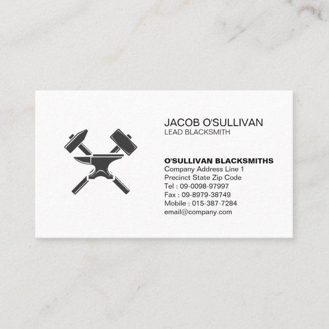 Blacksmith Iron Works Metal  Business Card (Front)