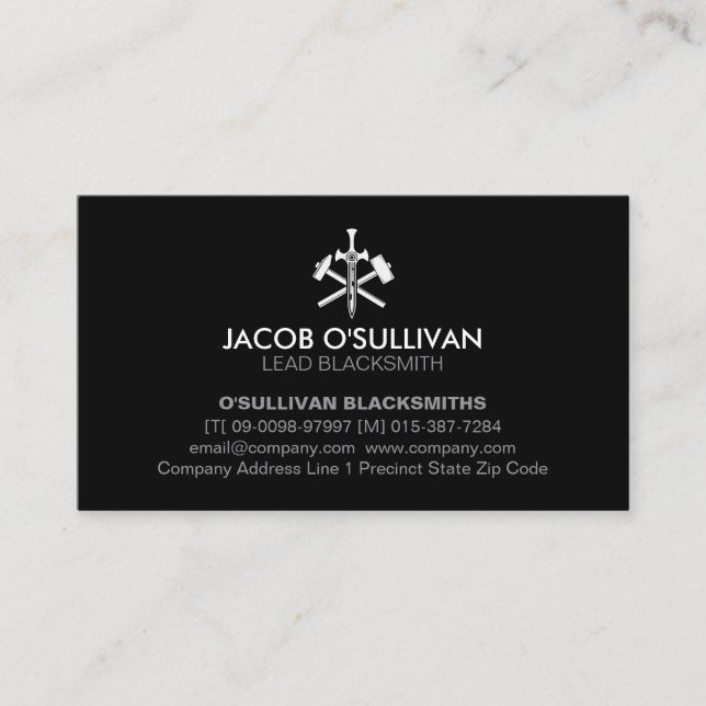 Blacksmith Iron Works Metal  Business Card (Front)
