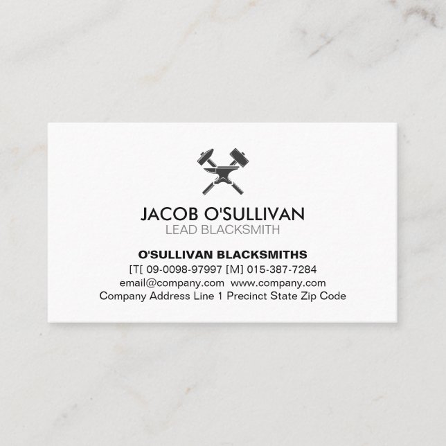 Blacksmith Iron Works Metal  Business Card (Front)