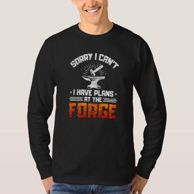 Blacksmith Plans At The Forge Blacksmithing Ironwo T-Shirt (Front)