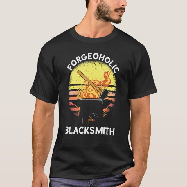 Blacksmith Retro Forge Tools Forging Metalworker A T-Shirt (Front)