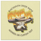 Blacksmith Shop With Anvil And Hammer In Fire