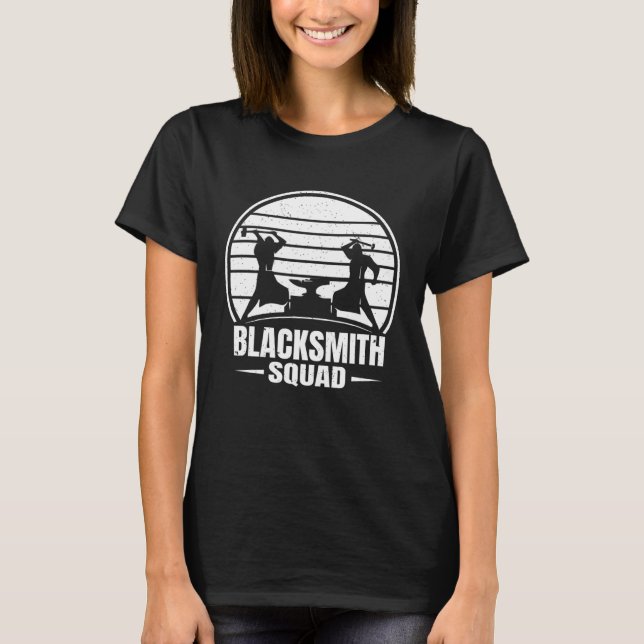 Blacksmith Squad Forge Anvil Blacksmithing T-Shirt (Front)