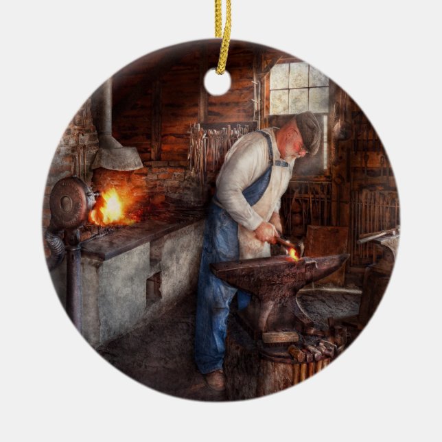 Blacksmith - The Smith Ceramic Tree Decoration (Front)