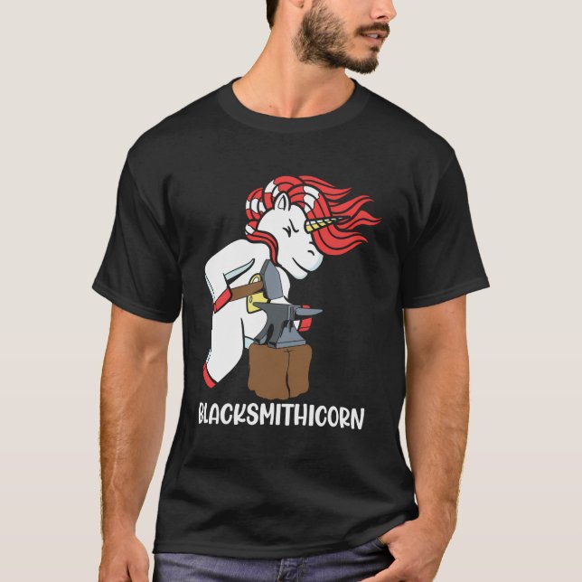 Blacksmithicorn Forging Cute Kids Blacksmithing T-Shirt (Front)