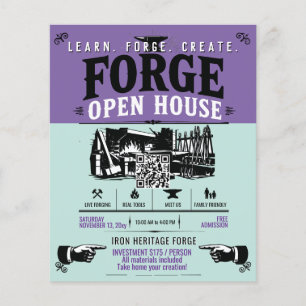Blacksmithing Forge Open House Flyer
