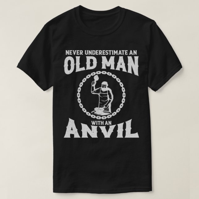 Blacksmithing Gift Idea For Men Blacksmith Anvil T T-Shirt (Design Front)