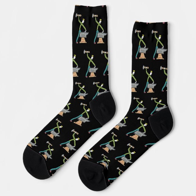 Blacksmithing Stickman Socks (Left)