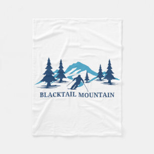 Blacktail Mountain Montana Ski Resort Skiing Skier Fleece Blanket
