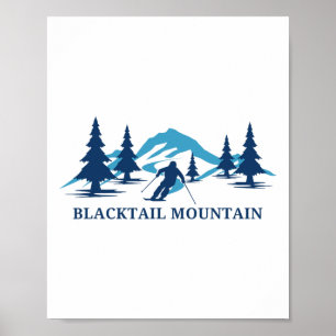 Blacktail Mountain Montana Ski Resort Skiing Skier Poster
