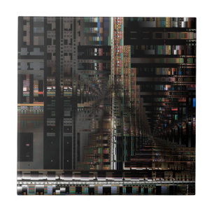 BlackTechnology Circuit Board Electronic Computer. Ceramic Tile