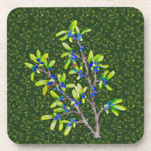 Blackthorn Branch dark green Coaster