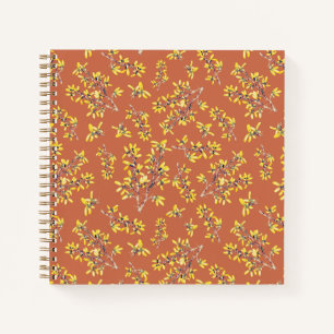 Blackthorn branches autumn colours notebook