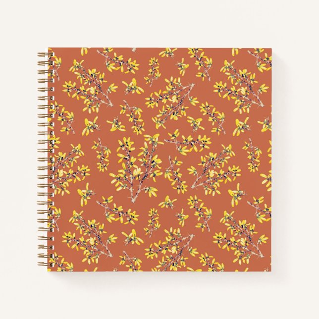 Blackthorn branches autumn colours notebook (Front)
