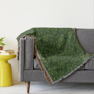Blackthorn dark green throw blanket