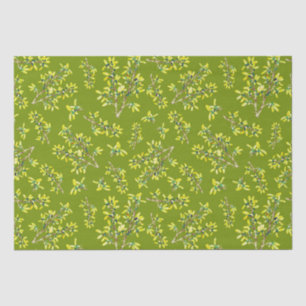 Blackthorn green pattern  tissue paper